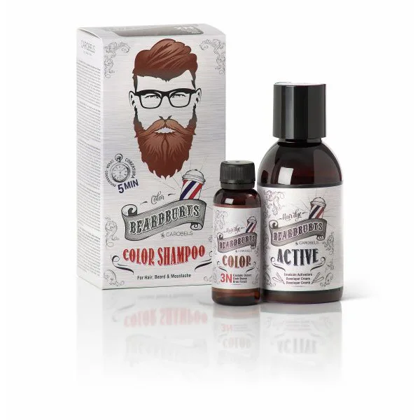 Beardburys barvni šampon za lase in brado - temno rjava