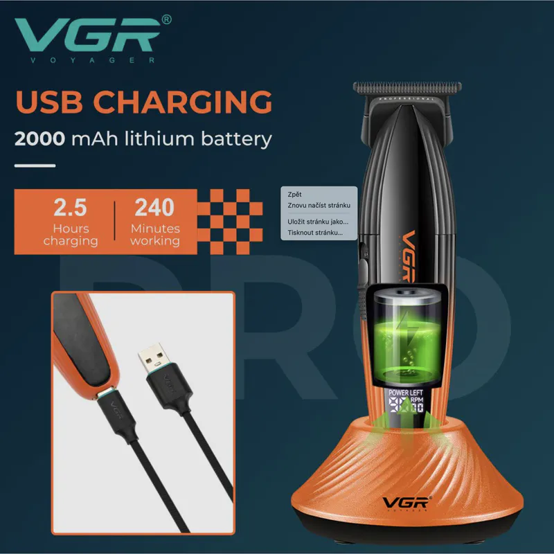 Profesionalni trimmer VGR VOYAGER V-889T Trim - Slika 2