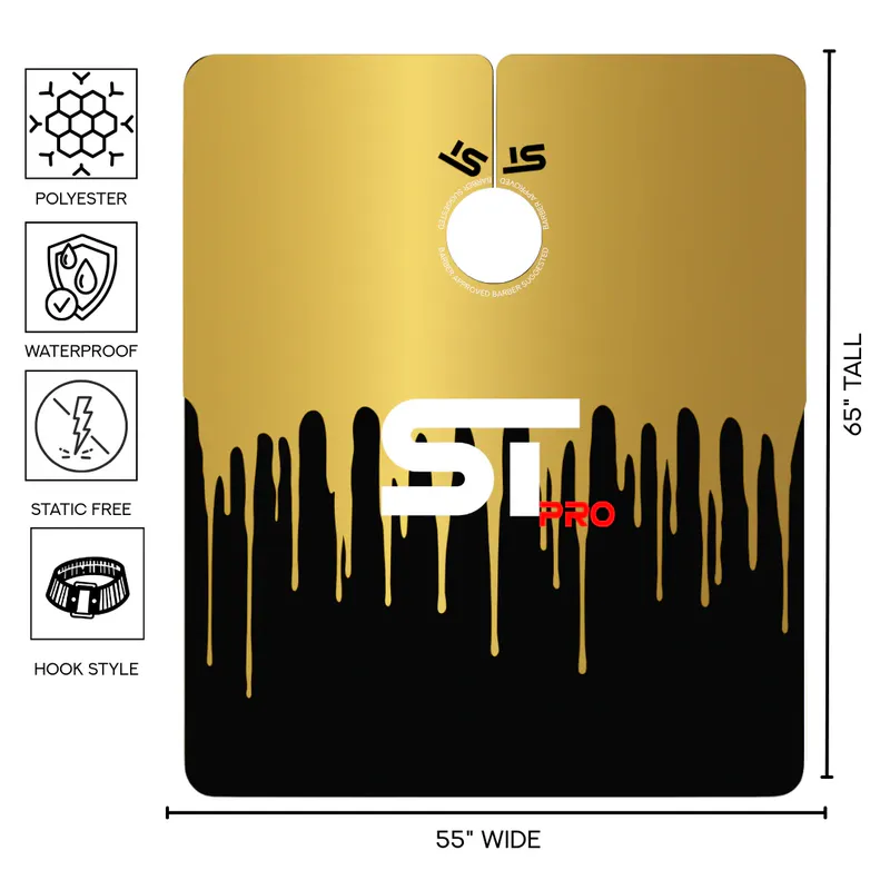 Frizerka pelerina STpro Gold Drip - Slika 2