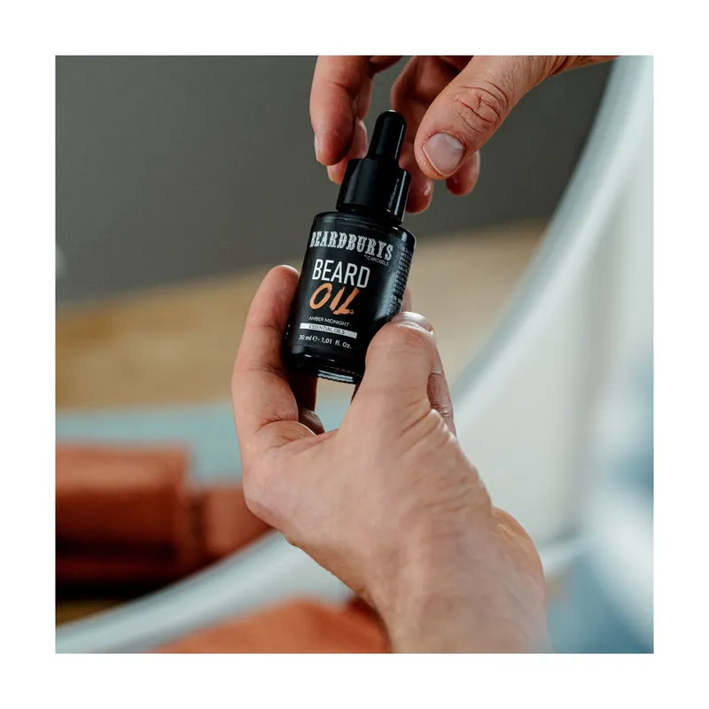 Olje za brado BEARDBURYS Amber Midnight - 30 ml. - Slika 3