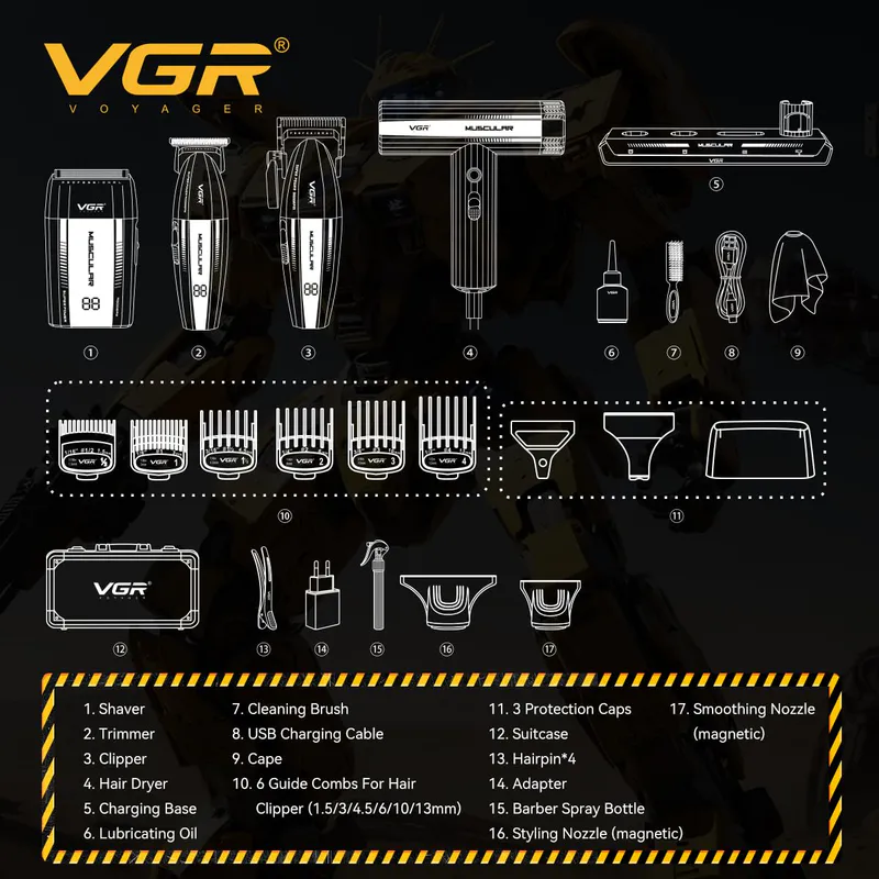 VGR V-285 S4 – barberski set 4 v 1 - Slika 6