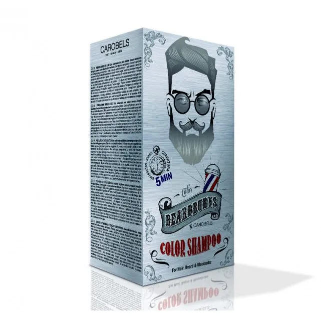 Beardburys barvni šampon za lase in brado - siv - Slika 3
