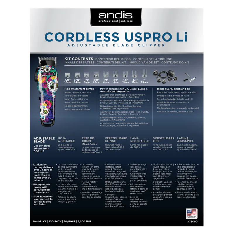 Andis Cordless USPro (Sugar Skull Edition) - Slika 5