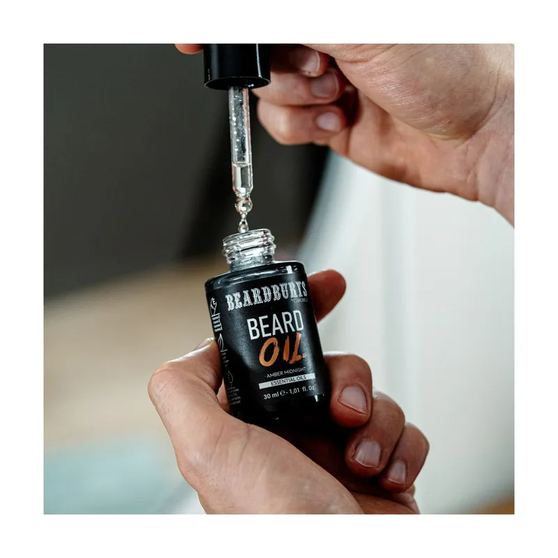 Olje za brado BEARDBURYS Amber Midnight - 30 ml. - Slika 2
